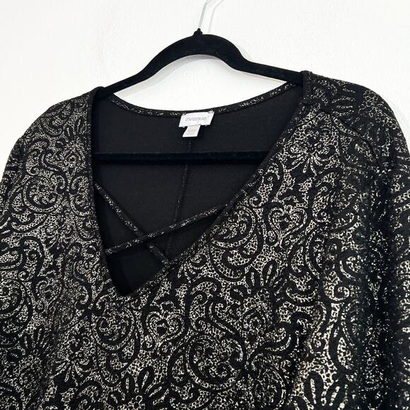 Avenue Plus Size Top Womens  22/24 Metallic Evening Dressy New Years Holiday - Picture 3 of 5